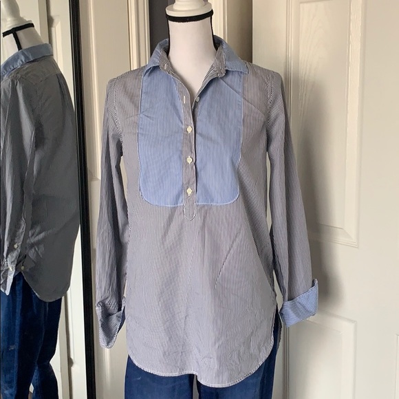 ⬇️REDUCED!! J.Crew bib popover shirt in stripe - Picture 5 of 8
